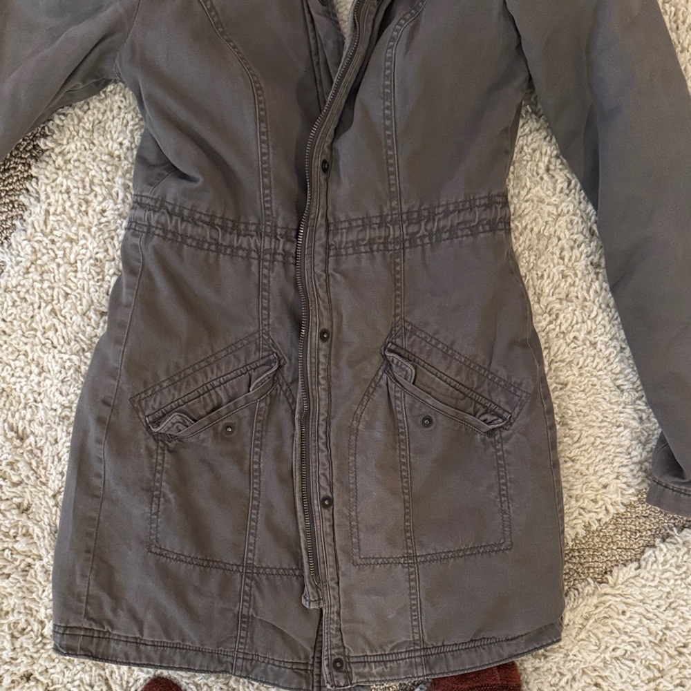Hollister Brown Utility Jacket with Hood - Picture 4 of 7